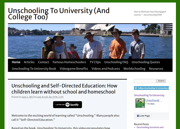 Judy Arnall self directed education blog
